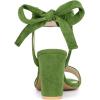 imageAllegra K Women Open Toe Ankle Tie Back Chunky Heel SandalsOlive Green