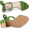 imageAllegra K Women Open Toe Ankle Tie Back Chunky Heel SandalsOlive Green