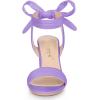imageAllegra K Women Open Toe Ankle Tie Back Chunky Heel SandalsPurple