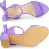 imageAllegra K Women Open Toe Ankle Tie Back Chunky Heel SandalsPurple