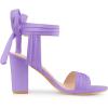 imageAllegra K Women Open Toe Ankle Tie Back Chunky Heel SandalsPurple