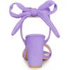 imageAllegra K Women Open Toe Ankle Tie Back Chunky Heel SandalsPurple