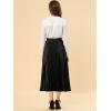 imageAllegra K Women Pleated Skirt Midi Length Elastic High Waisted A Line Metallic Shirring Party SkirtsBlack