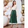 imageAllegra K Women Pleated Skirt Midi Length Elastic High Waisted A Line Metallic Shirring Party SkirtsDrak Green
