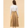 imageAllegra K Women Pleated Skirt Midi Length Elastic High Waisted A Line Metallic Shirring Party SkirtsGold