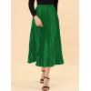 imageAllegra K Women Pleated Skirt Midi Length Elastic High Waisted A Line Metallic Shirring Party SkirtsGreen