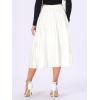 imageAllegra K Women Pleated Skirt Midi Length Elastic High Waisted A Line Metallic Shirring Party SkirtsWhite