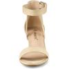 imageAllegra K Womens Ankle Strap Block Low Heel SandalBeige