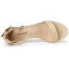 imageAllegra K Womens Ankle Strap Block Low Heel SandalBeige