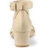 imageAllegra K Womens Ankle Strap Block Low Heel SandalBeige