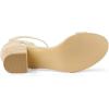 imageAllegra K Womens Ankle Strap Block Low Heel SandalBeige