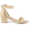 imageAllegra K Womens Ankle Strap Block Low Heel SandalBeige
