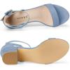 imageAllegra K Womens Ankle Strap Block Low Heel SandalHaze Blue