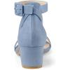 imageAllegra K Womens Ankle Strap Block Low Heel SandalHaze Blue