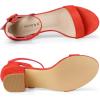 imageAllegra K Womens Ankle Strap Block Low Heel SandalOrange