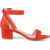 imageAllegra K Womens Ankle Strap Block Low Heel SandalOrange