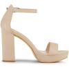 imageAllegra K Womens Ankle Strap Platform Chunky Heels SandalsBeige