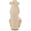 imageAllegra K Womens Ankle Strap Platform Chunky Heels SandalsBeige