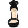 imageAllegra K Womens Ankle Strap Platform Chunky Heels SandalsBlack