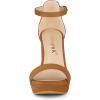imageAllegra K Womens Ankle Strap Platform Chunky Heels SandalsBrown