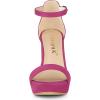 imageAllegra K Womens Ankle Strap Platform Chunky Heels SandalsHot Pink