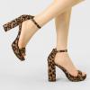 imageAllegra K Womens Ankle Strap Platform Chunky Heels SandalsLeopard
