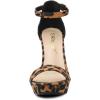 imageAllegra K Womens Ankle Strap Platform Chunky Heels SandalsLeopard