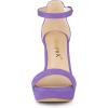 imageAllegra K Womens Ankle Strap Platform Chunky Heels SandalsPurple