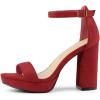 imageAllegra K Womens Ankle Strap Platform Chunky Heels SandalsRed