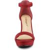 imageAllegra K Womens Ankle Strap Platform Chunky Heels SandalsRed