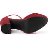 imageAllegra K Womens Ankle Strap Platform Chunky Heels SandalsRed