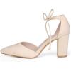 imageAllegra K Womens Ankle Tie Point Toe Dress PumpsBeige