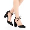 imageAllegra K Womens Ankle Tie Point Toe Dress PumpsBlackfaux Suede