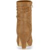 imageAllegra K Womens Ankle Zip Platform High Heel Mid Calf BootsBrown