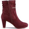 imageAllegra K Womens Ankle Zip Platform High Heel Mid Calf BootsBurgundy