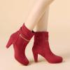 imageAllegra K Womens Ankle Zip Platform High Heel Mid Calf BootsRed