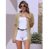 imageAllegra K Womens Beach Cover Up Button Down Short Sleeve Crochet Hollow Out Summer OutfitsKhaki