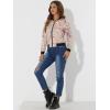 imageAllegra K Womens Bomber Jacket Satin Long Sleeve Zipper Floral Print Casual Fall Coat with Pocket Winter OutwearBeige