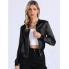 imageAllegra K Womens Bomber Jacket Satin Long Sleeve Zipper Floral Print Casual Fall Coat with Pocket Winter OutwearBlacks