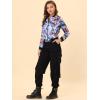 imageAllegra K Womens Bomber Jacket Satin Long Sleeve Zipper Floral Print Casual Fall Coat with Pocket Winter OutwearBlue