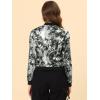 imageAllegra K Womens Bomber Jacket Satin Long Sleeve Zipper Floral Print Casual Fall Coat with Pocket Winter OutwearGray