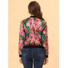 imageAllegra K Womens Bomber Jacket Satin Long Sleeve Zipper Floral Print Casual Fall Coat with Pocket Winter OutwearGreen Pink