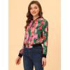imageAllegra K Womens Bomber Jacket Satin Long Sleeve Zipper Floral Print Casual Fall Coat with Pocket Winter OutwearGreen Pink