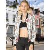 imageAllegra K Womens Bomber Jacket Satin Long Sleeve Zipper Floral Print Casual Fall Coat with Pocket Winter OutwearWhite