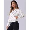 imageAllegra K Womens Bomber Jacket Satin Long Sleeve Zipper Floral Print Casual Fall Coat with Pocket Winter OutwearWhite Red