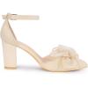 imageAllegra K Womens Bow Heels Closed Toe Chunky Heel Pumps SandalsBeige