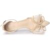 imageAllegra K Womens Bow Heels Closed Toe Chunky Heel Pumps SandalsBeige