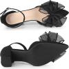 imageAllegra K Womens Bow Heels Closed Toe Chunky Heel Pumps SandalsBlack