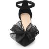imageAllegra K Womens Bow Heels Closed Toe Chunky Heel Pumps SandalsBlack