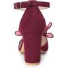 imageAllegra K Womens Bow Heels Closed Toe Chunky Heel Pumps SandalsBurgundy